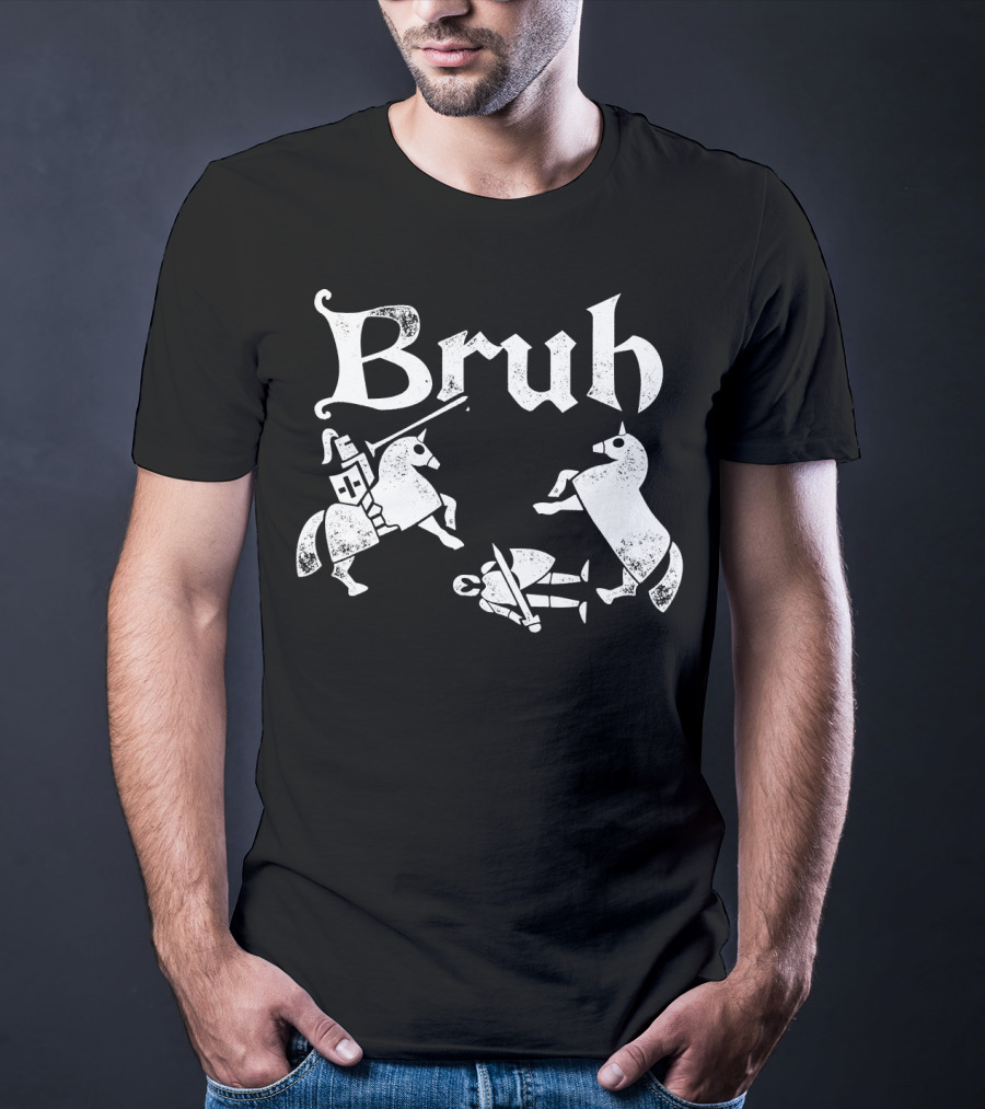 Renfaire Bruh Knight Falling Off Horse Jousting T-Shirt