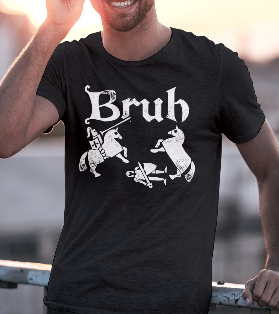 Renfaire Bruh Knight Falling Off Horse Jousting T-Shirt