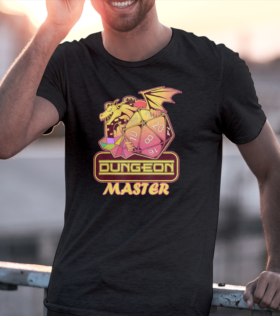 Dungeon Master Dragon D20 Dice Gaming T-Shirt