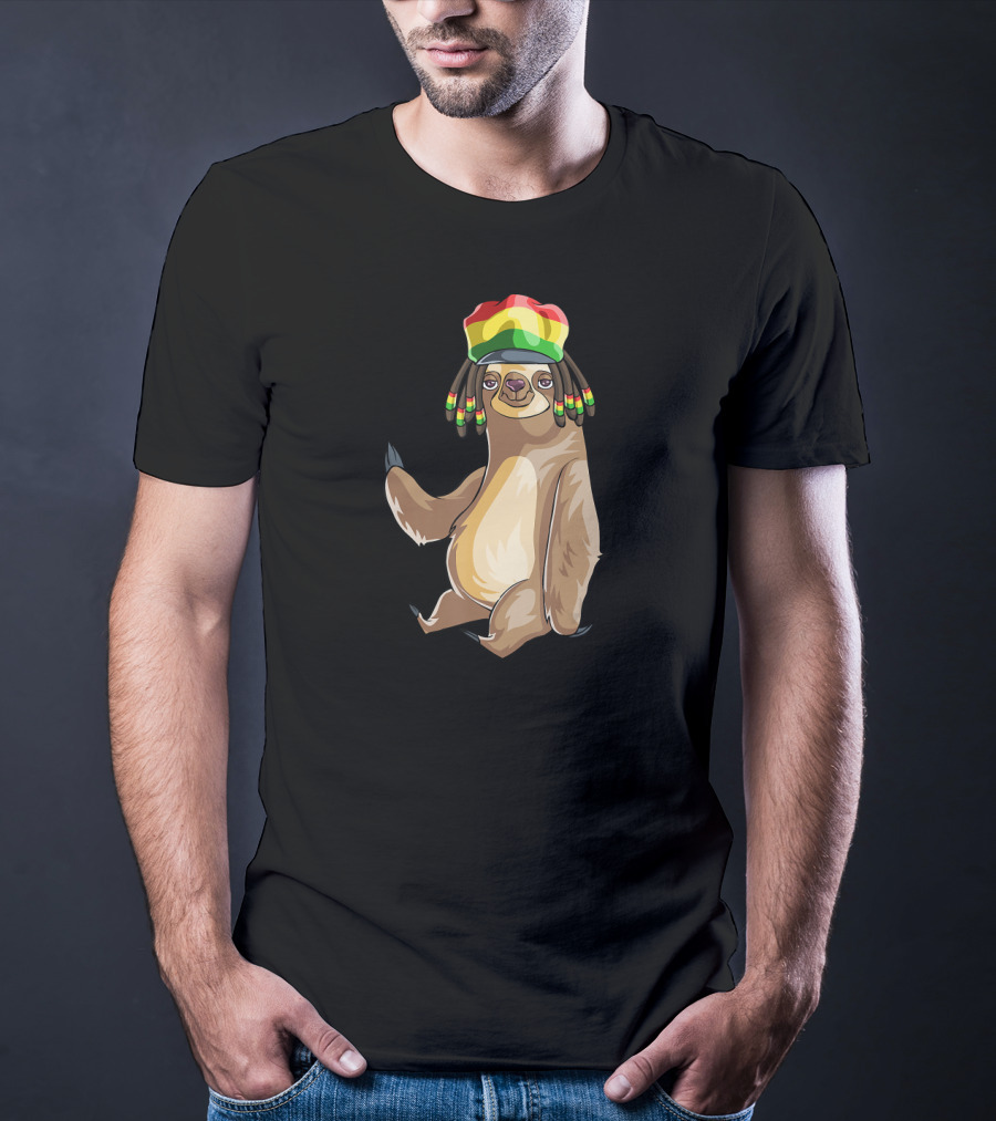 Jamaican Flag Rasta Sloth T-Shirt