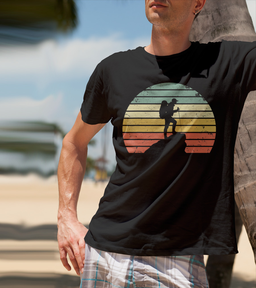 Vintage Hiking Retro Sunset Adventure T-Shirt