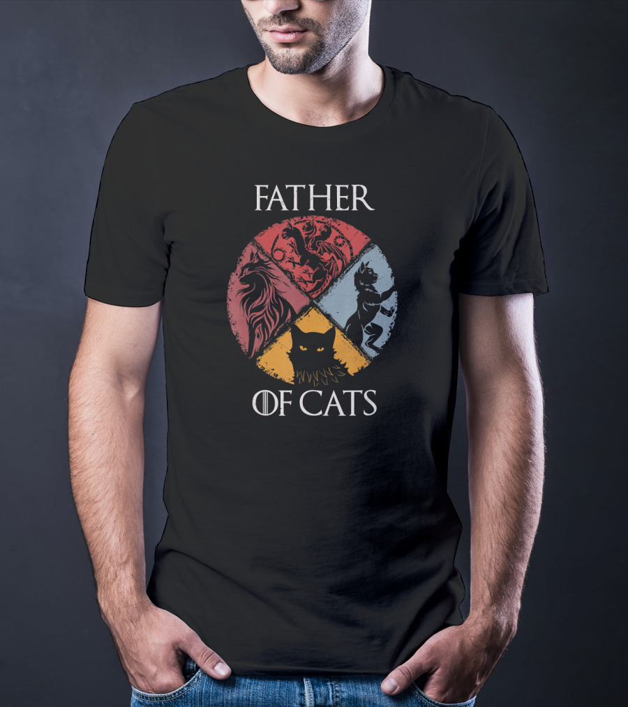 Father Of Cats Lovers Dad Fabulous Game Houses Inspired T-Shirt