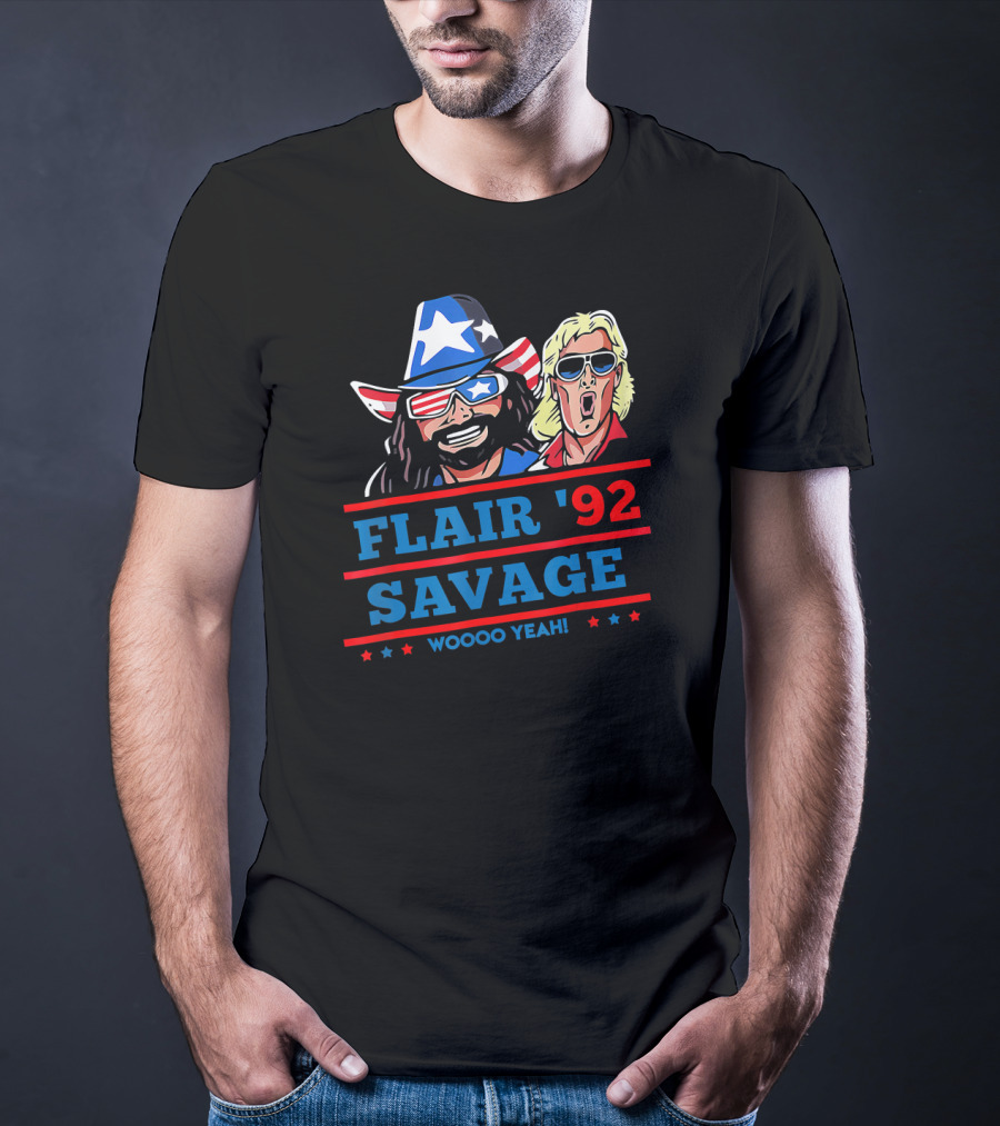 Flair '92 Savage Woooo Yeah Star-Spangled Duo T-Shirt