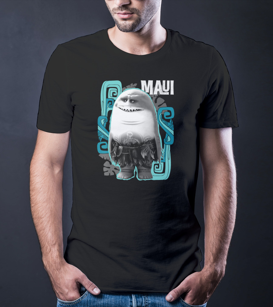 Maui Half Shark Disney Moana Character With Tribal T-Shirt