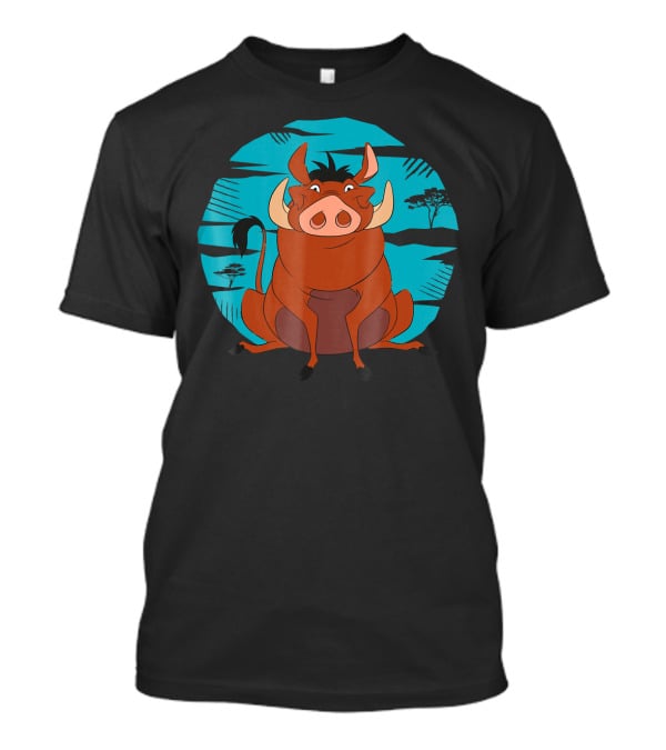 Disney The Lion King Happy Pumbaa African Savanna Scene T-Shirt