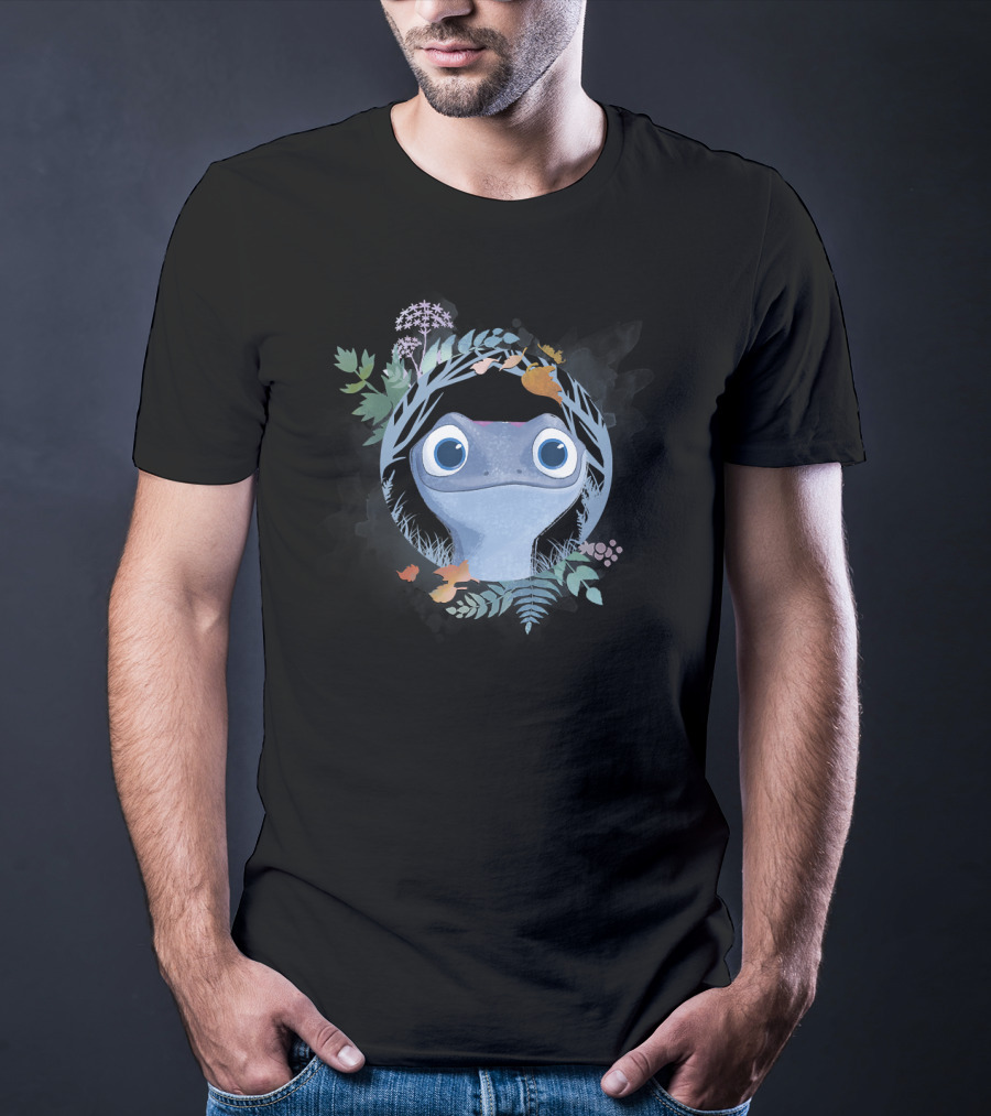 Disney Frozen 2 Bruni The Salamander Watercolor Forest Circle T-Shirt