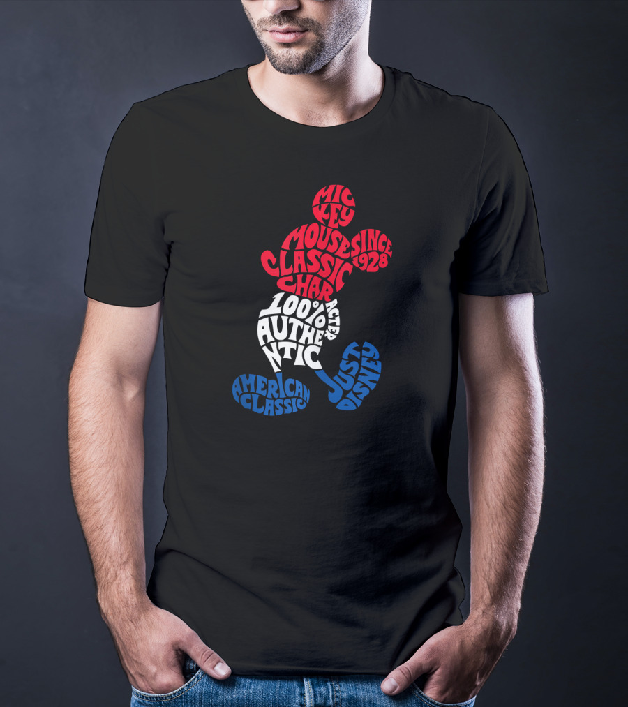 Disney Mickey Mouse American Classic 100% Authentic Since 1928 Just Character T-Shirt
