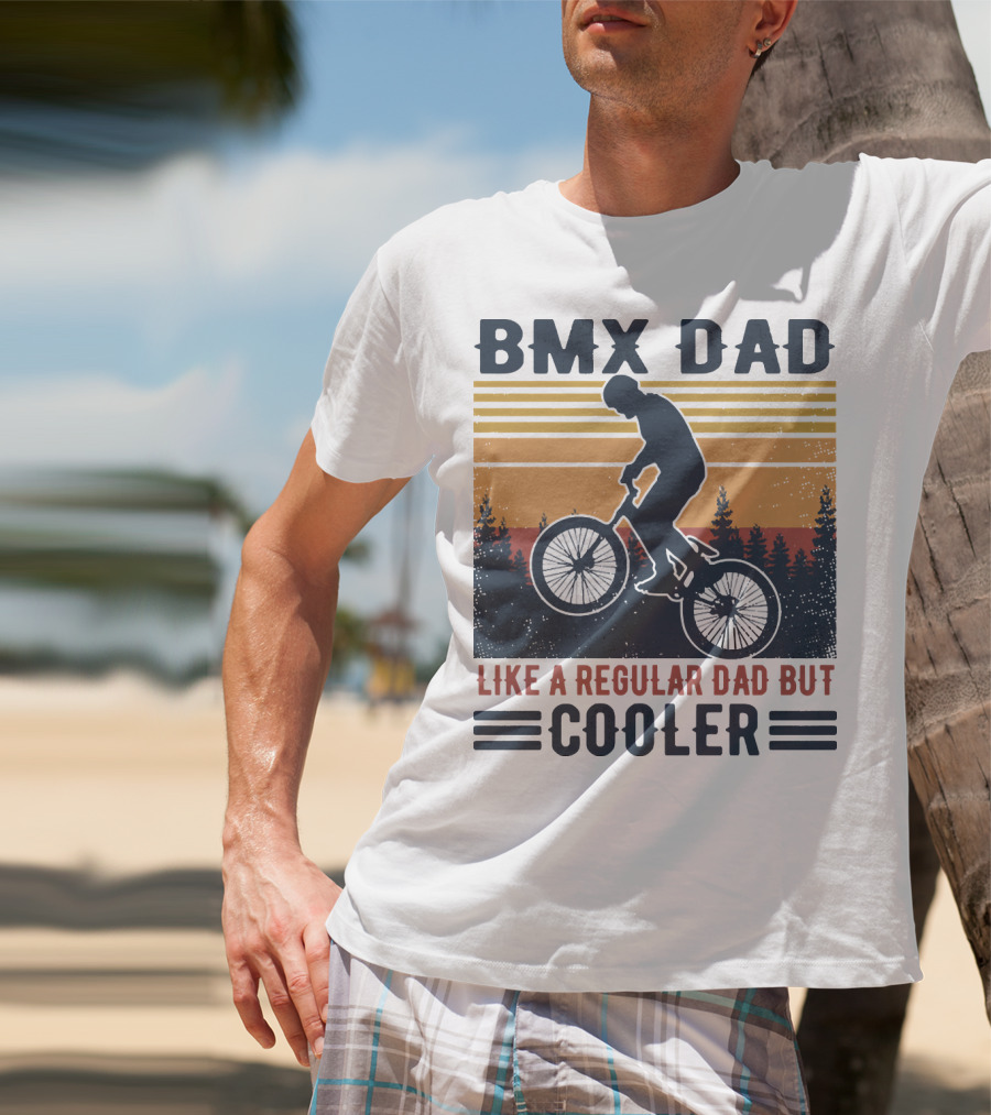 BMX Dad Like A Regular Dad But Cooler Retro Forest T-Shirt