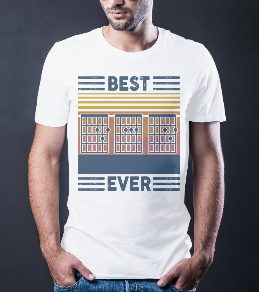 Best Chords Ever Vintage Guitar Father T-Shirt