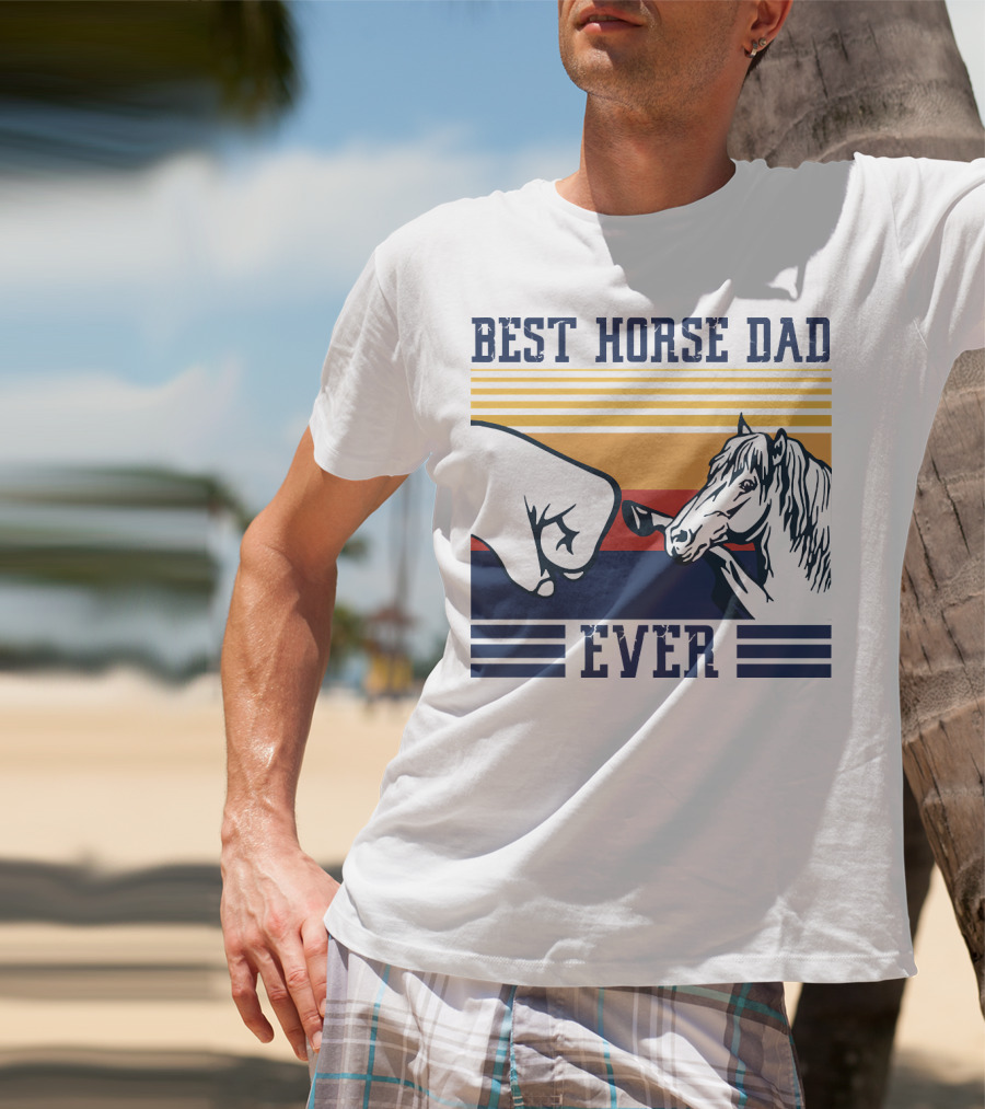 Best Horse Dad Ever Fist Bump Vintage Father T-Shirt