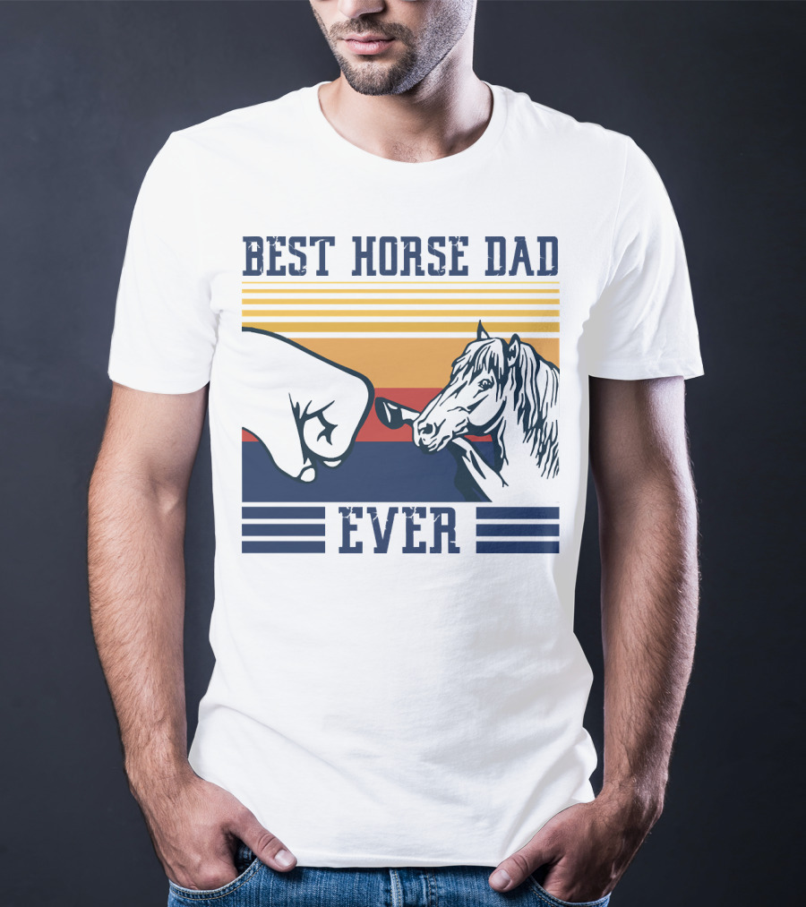 Best Horse Dad Ever Fist Bump Vintage Father T-Shirt