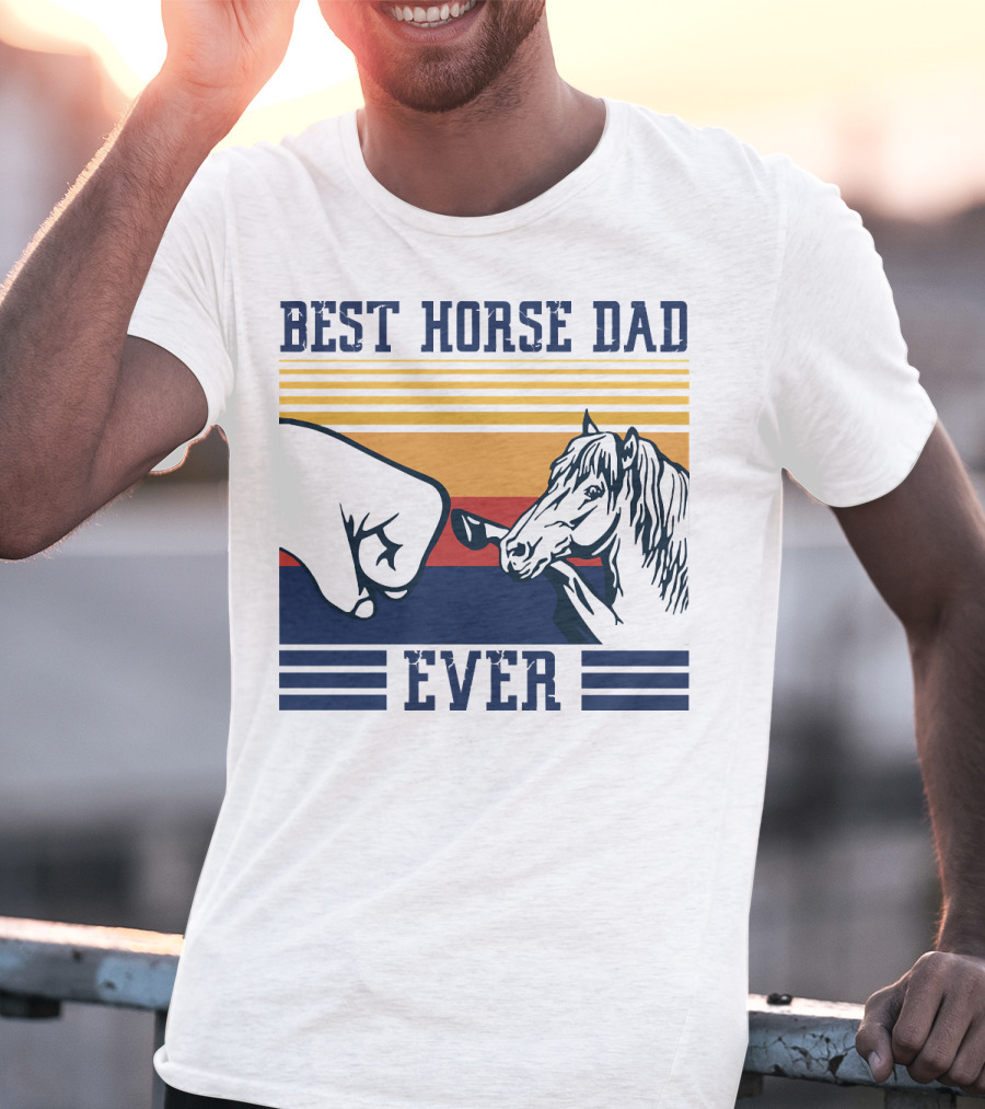 Best Horse Dad Ever Fist Bump Vintage Father T-Shirt