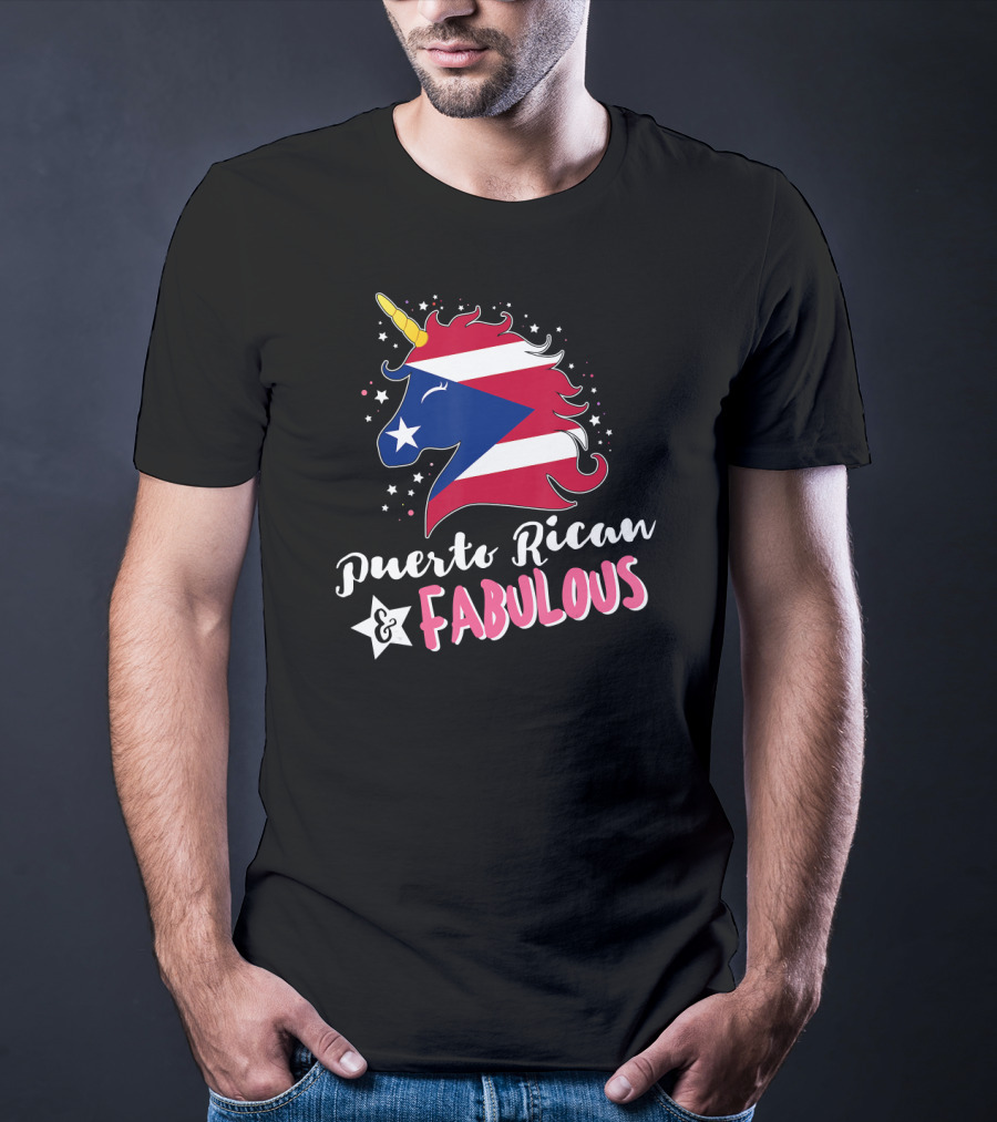 Puerto Rican And Fabulous Unicorn Puerto Rico Flag T-Shirt
