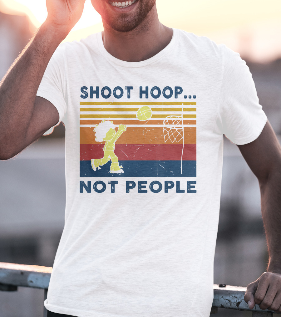 Shoot Hoop Not People Retro Basketball Stripes T-Shirt