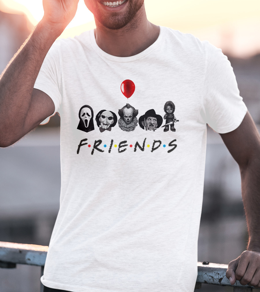 Horror Movie Characters Halloween Friends Balloon T-Shirt
