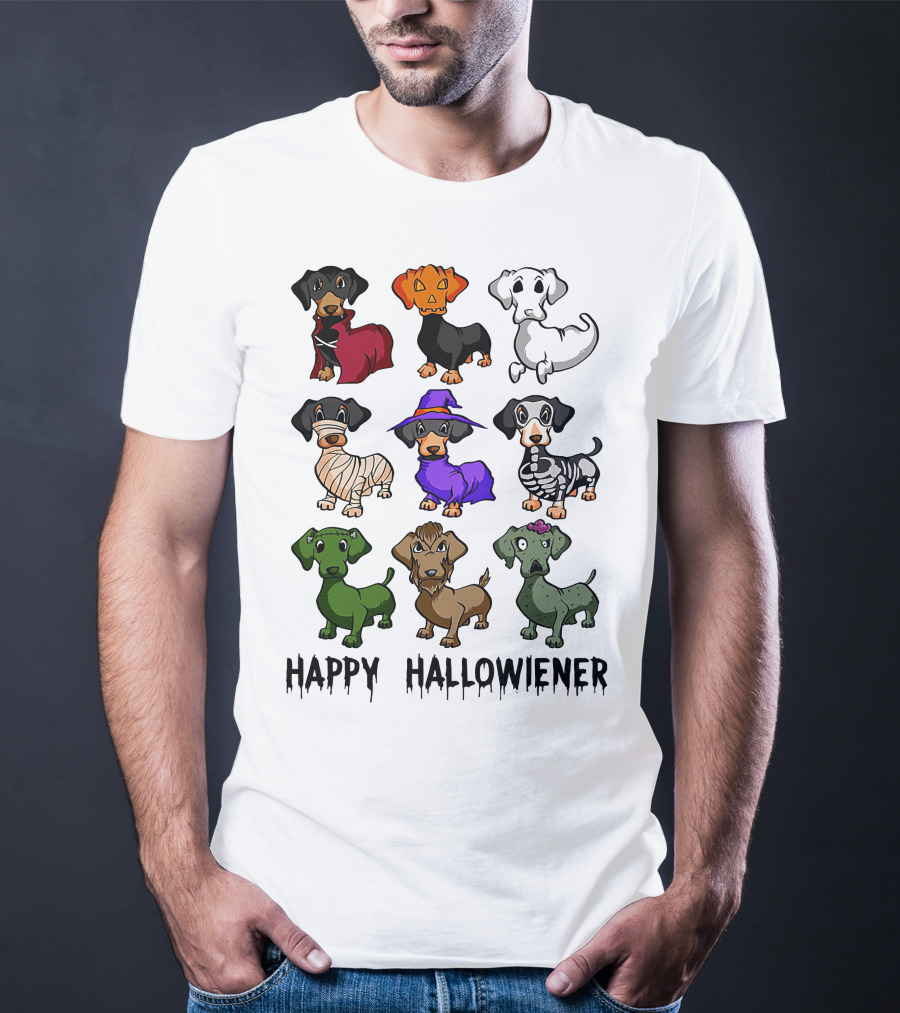 Happy Hallowiener Dachshund Costume Fun Halloween Dogs T-Shirt