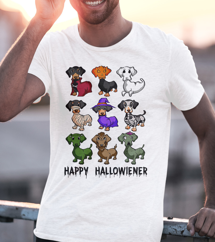 Happy Hallowiener Dachshund Costume Fun Halloween Dogs T-Shirt