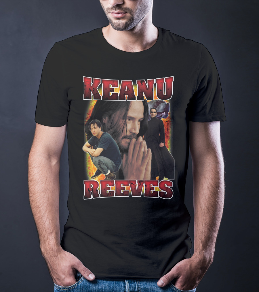 KEANU REEVES Collage With Iconic Movie Roles T-Shirt