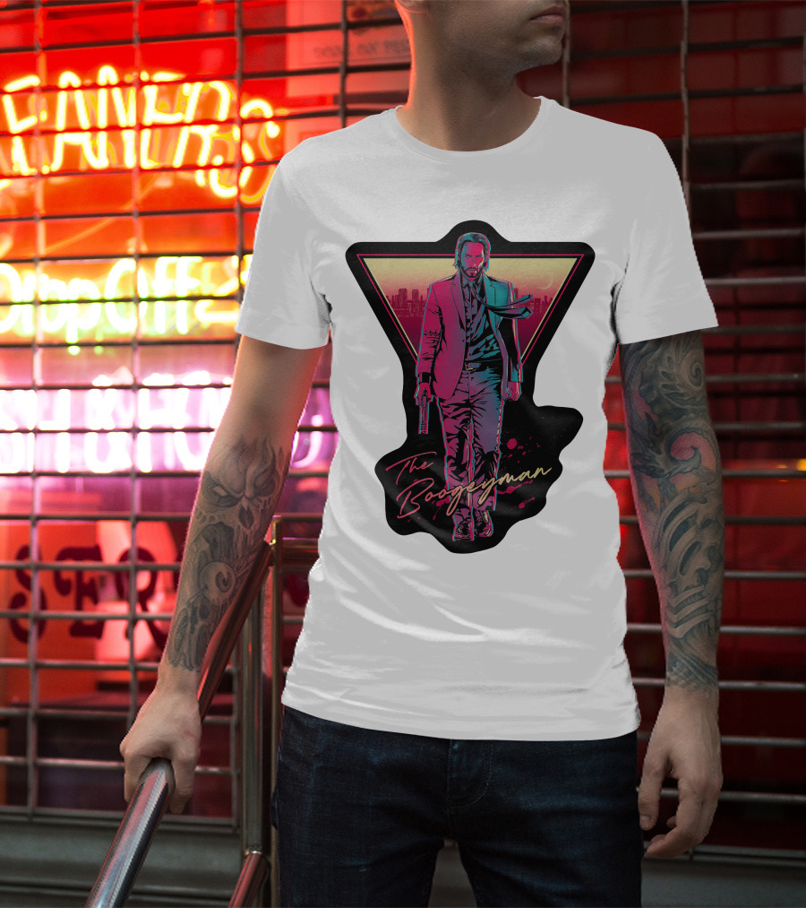 Keanu Reeves The Boogeyman Neon Cityscape T-Shirt