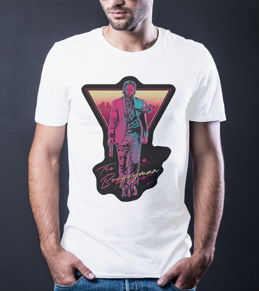 Keanu Reeves The Boogeyman Neon Cityscape T-Shirt