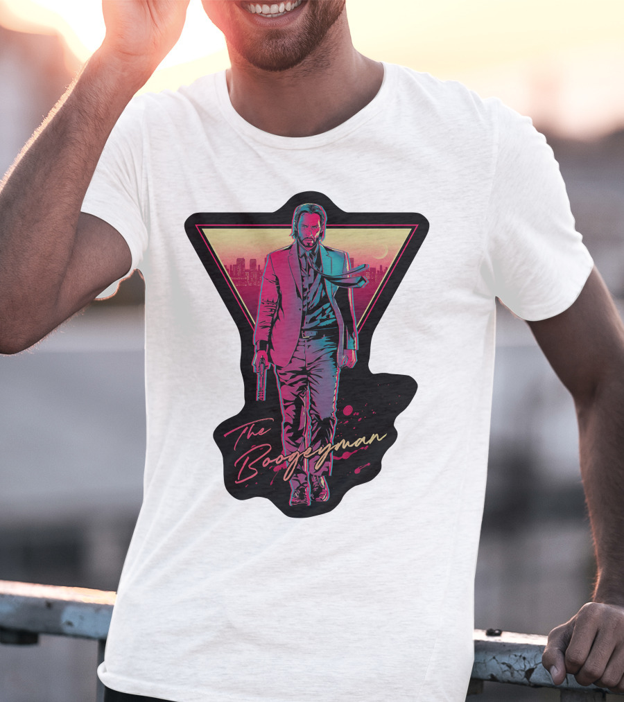 Keanu Reeves The Boogeyman Neon Cityscape T-Shirt