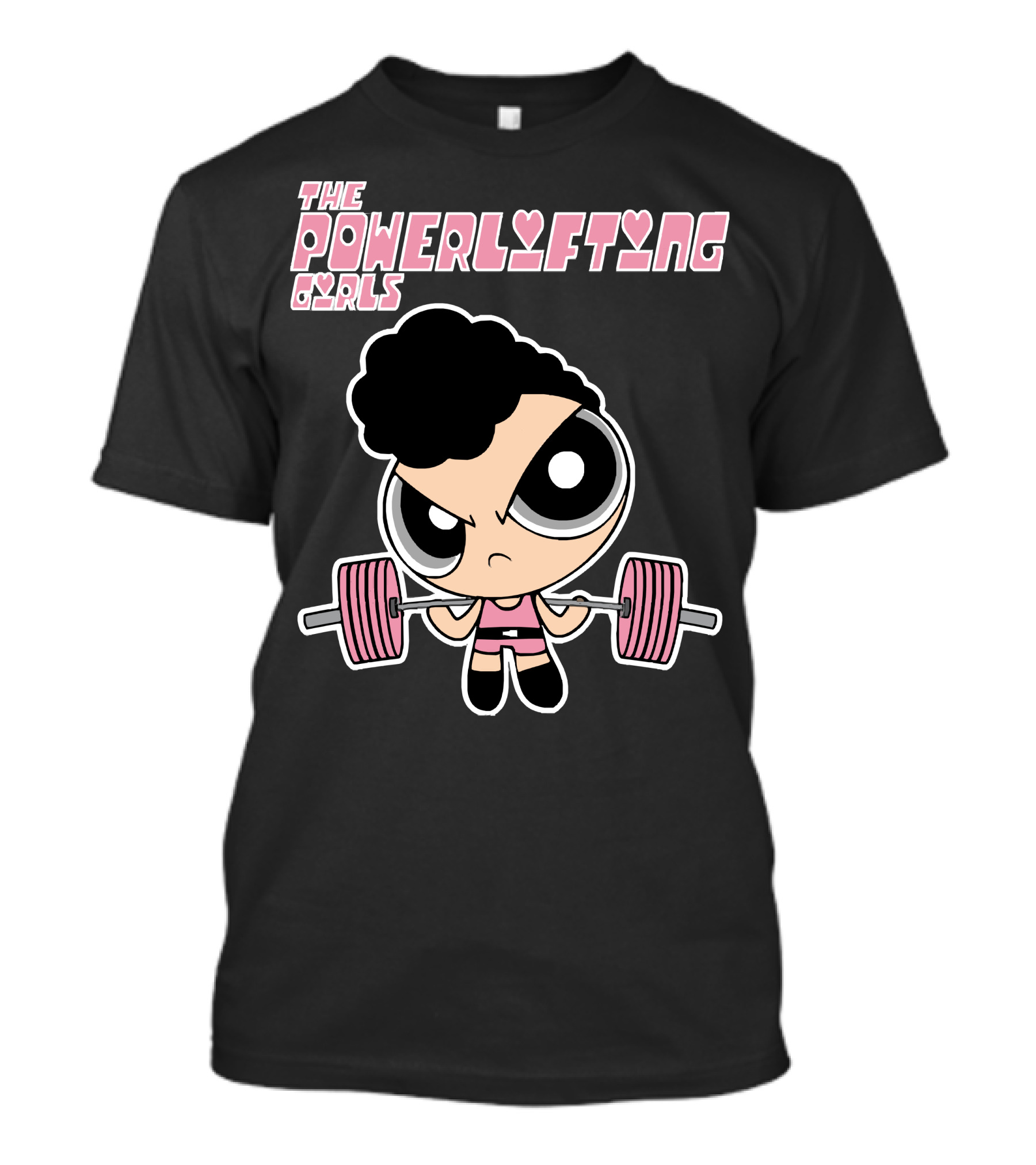 Powerpuff Girls The Powerlifting Girls Cartoon Character Lifting Weights T-Shirt