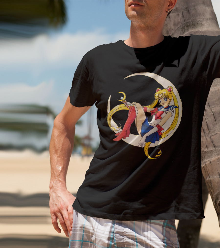 Sailor Moon Crescent Wand And Moon T-Shirt