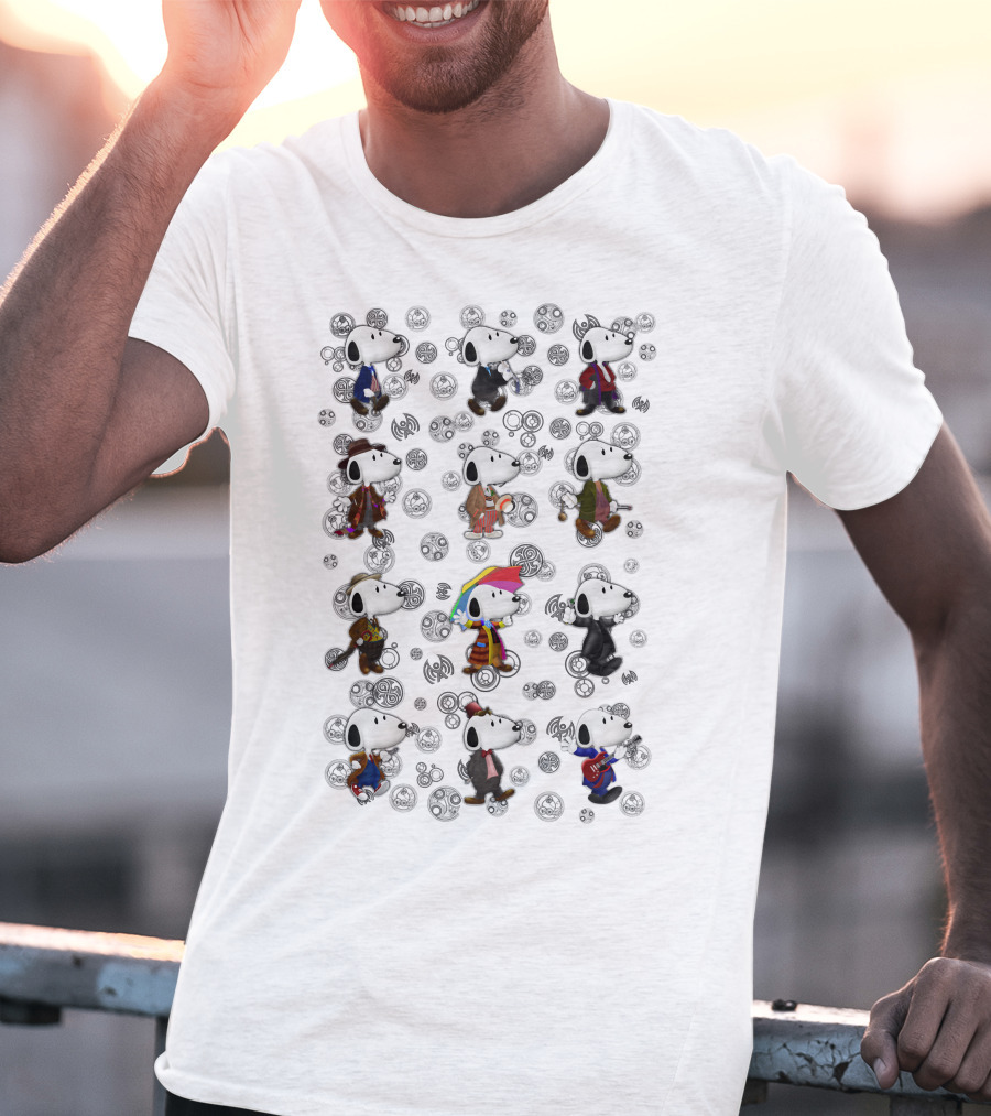 Snoopy The DOGtor Who Eleven Incarnations T-Shirt
