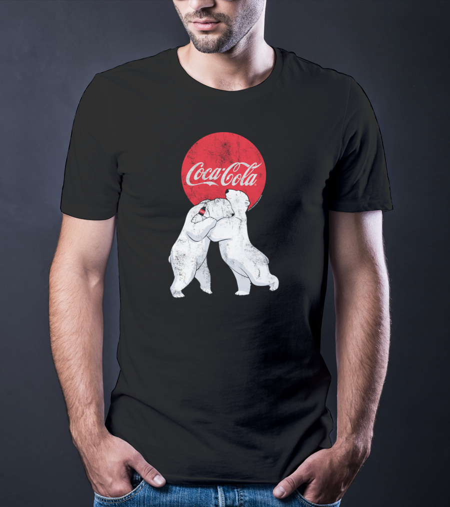 Coca Cola Christmas Polar Bears Embrace Classic T-Shirt