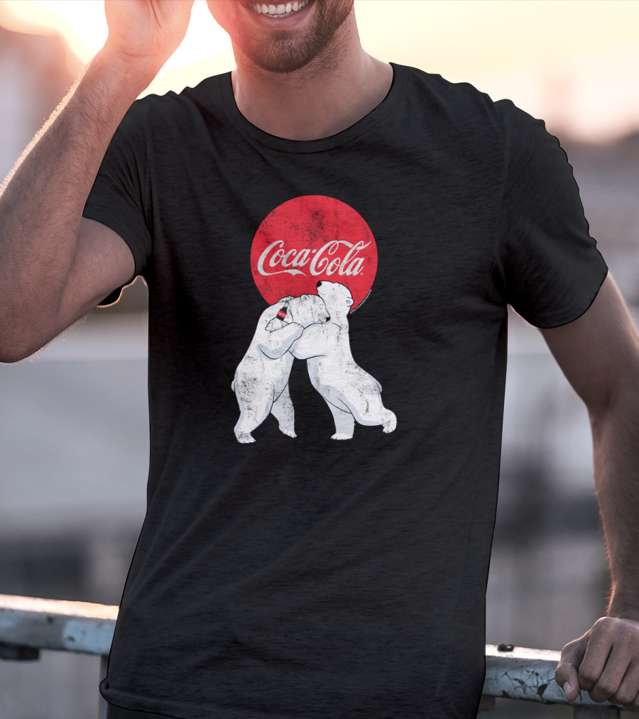 Coca Cola Christmas Polar Bears Embrace Classic T-Shirt