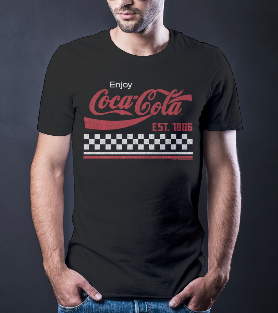 Enjoy Coca Cola Est. 1886 Checkerboard T-Shirt