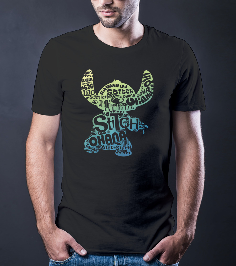 Disney Lilo And Stitch Ohana Experiment 626 Aloha Text T-Shirt