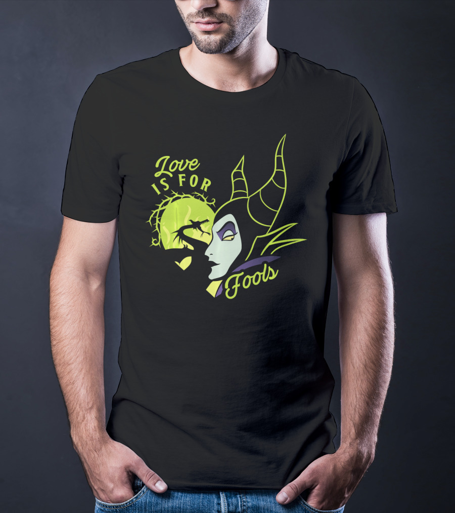 Disney Villains Valentine's Day Maleficent Love Is For Fools Thorns Moon Horns T-Shirt