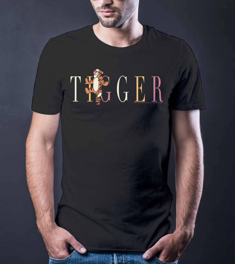 Disney Winnie The Pooh Tigger Character Typography T-Shirt