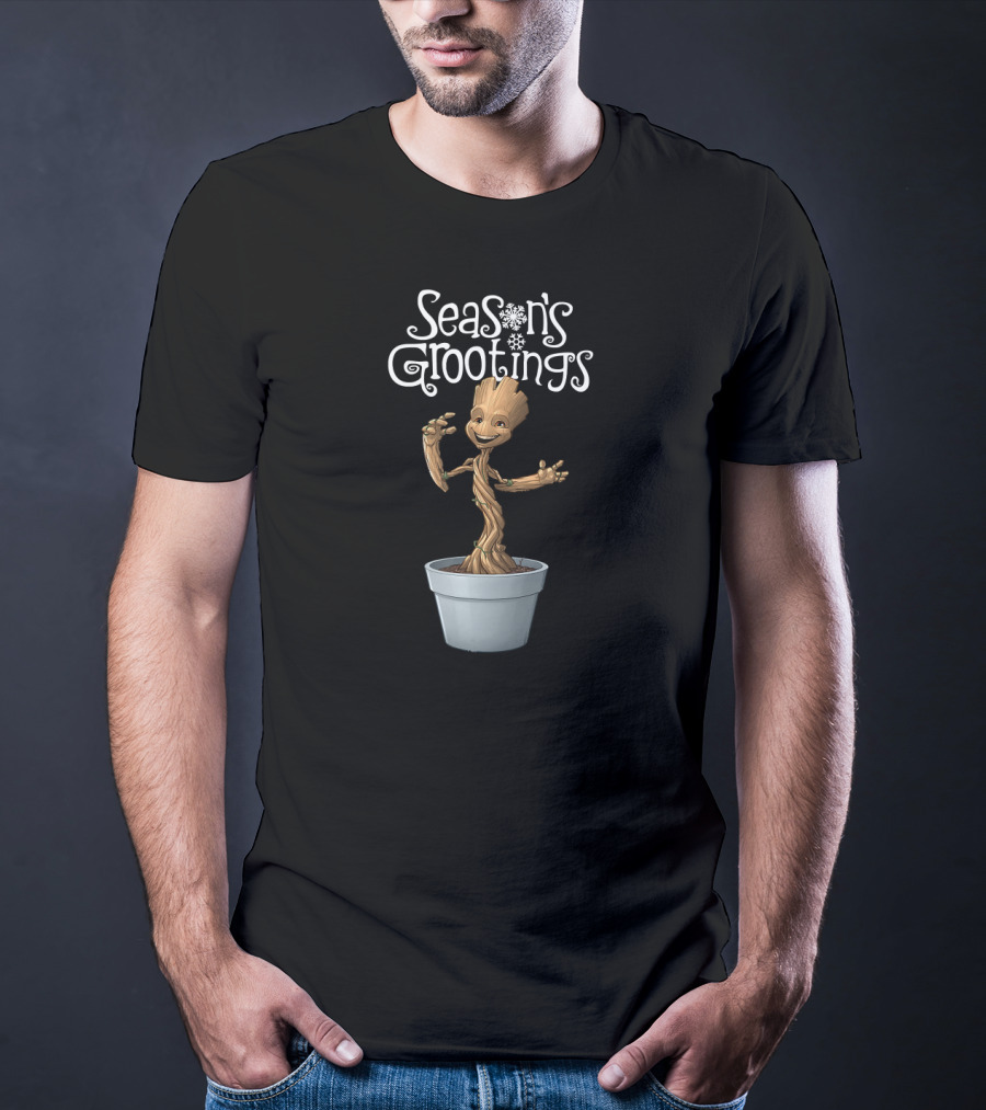 Marvel Groot Season's Grootings Holiday Season Greetings Christmas T-Shirt