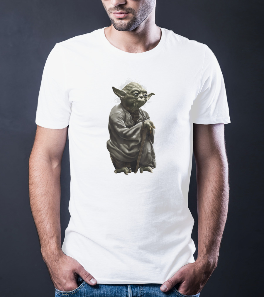 Star Wars Yoda Wise Jedi Master Crouching With Cane T-Shirt
