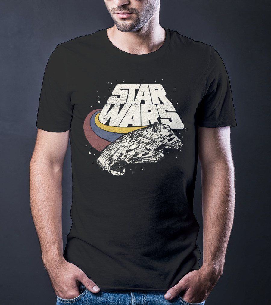 Star Wars Millennium Falcon Retro Three Stripes T-Shirt