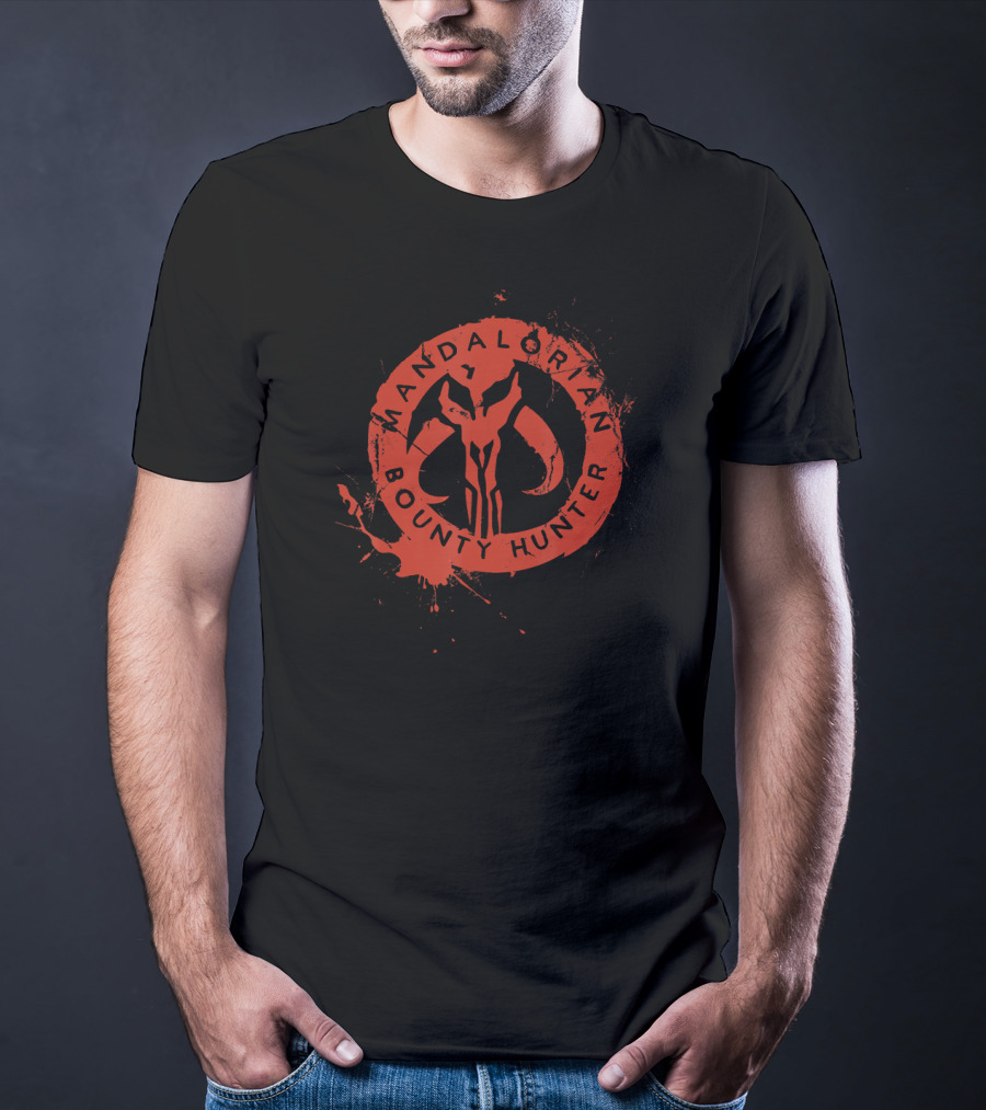 Mandalorian Bounty Hunter Mythosaur Star Wars Stamp T-Shirt