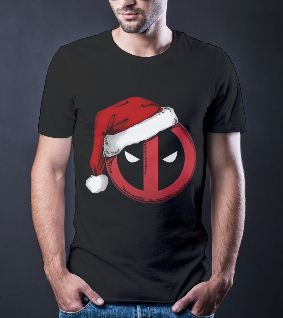 Marvel Deadpool Santa Hat T-Shirt