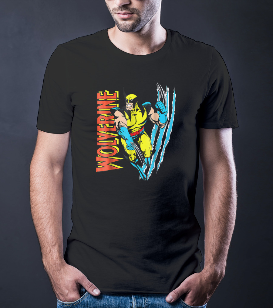 Wolverine X Men Vintage Claw Slice Marvel T-Shirt