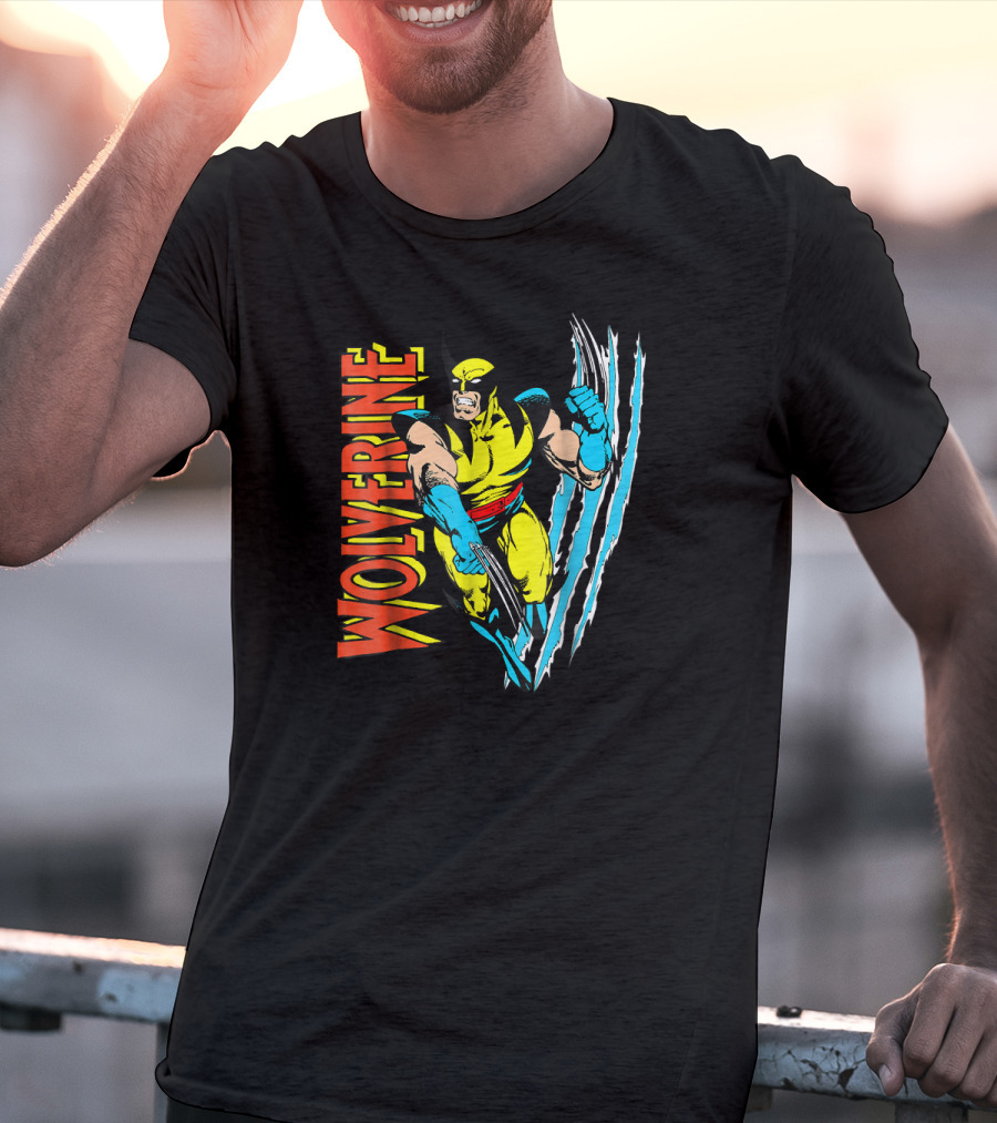 Wolverine X Men Vintage Claw Slice Marvel T-Shirt