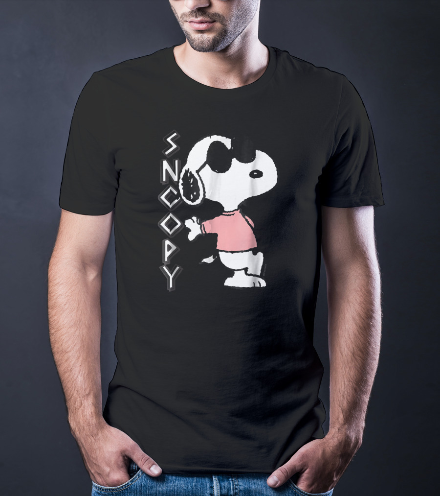 Snoopy In Pink Shirt Cool Peanuts Vibe T-Shirt