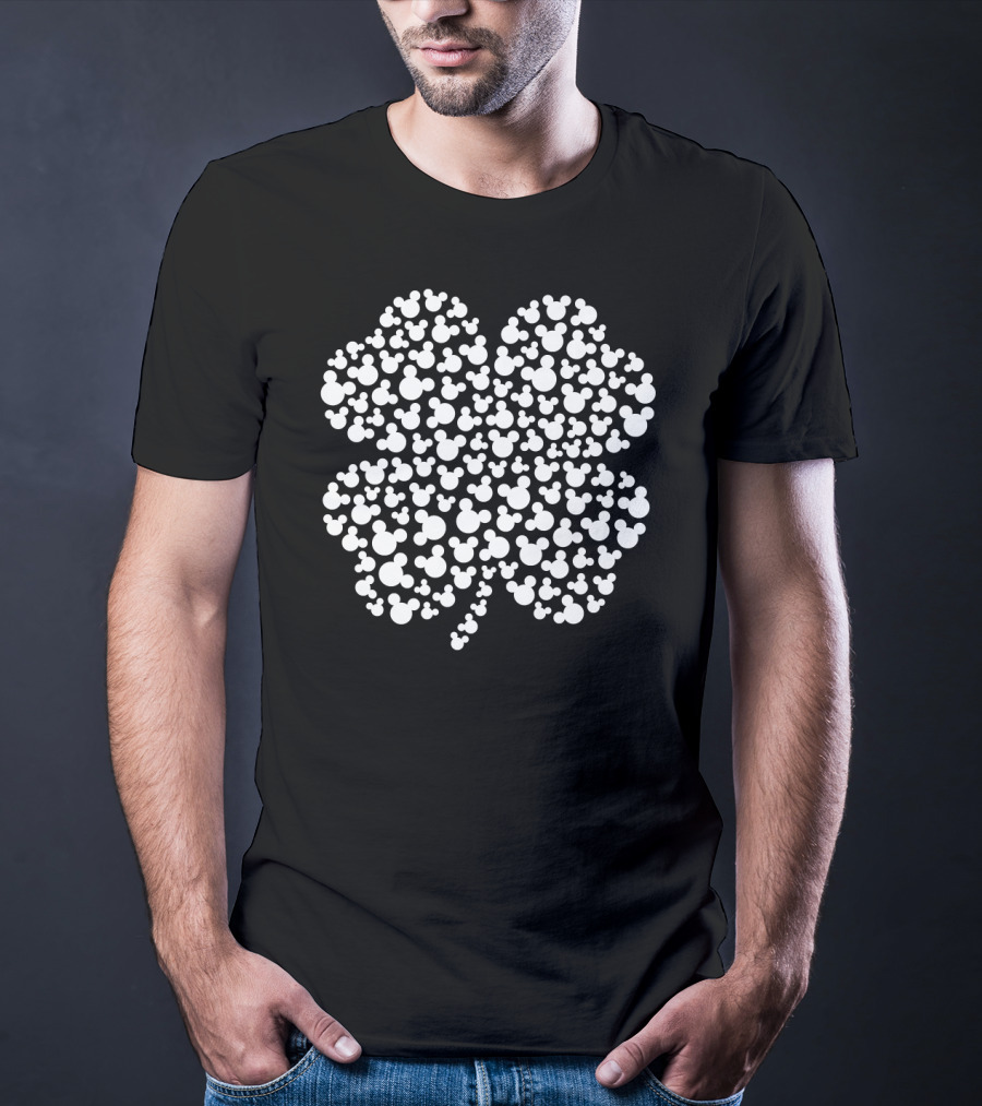 Mickey Mouse Shamrock Pattern Disney Icons T-Shirt