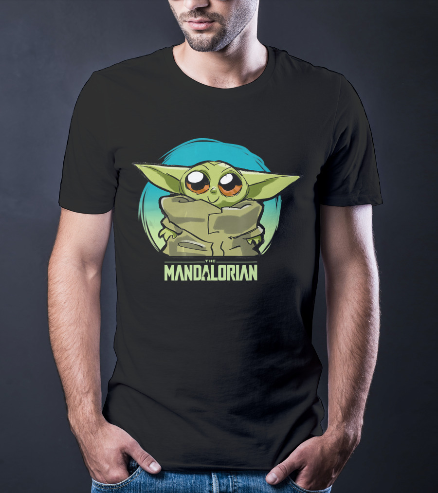 Star Wars The Mandalorian The Child Cute Blue Hue Baby Yoda Grogu T-Shirt