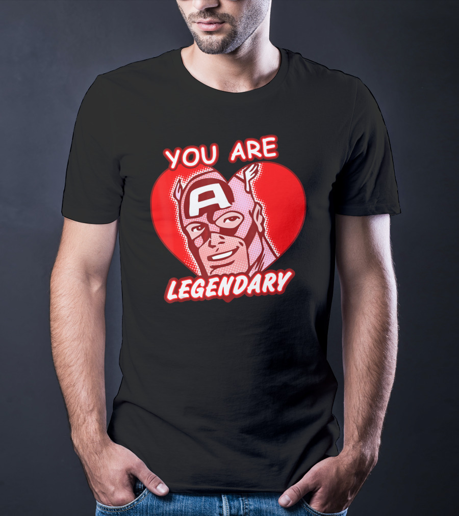 Marvel Valentine's Day Captain America You Are Legendary Avengers T-Shirt