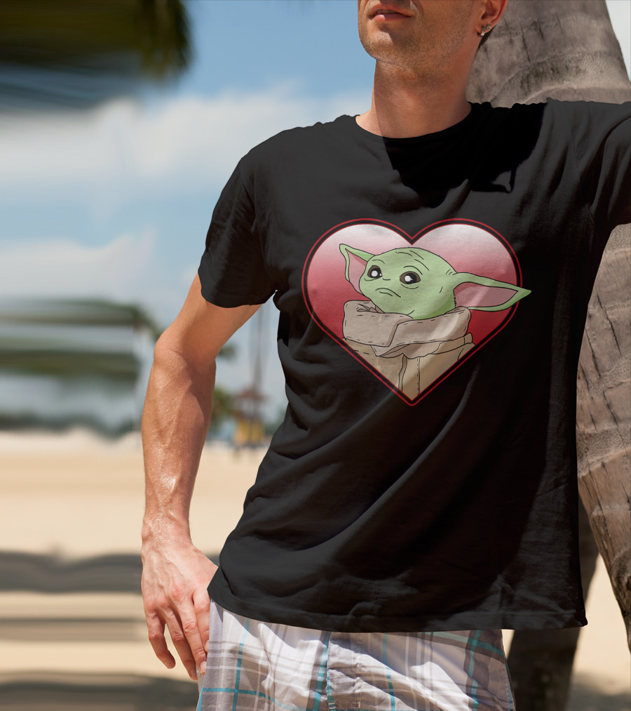 Star Wars The Mandalorian The Child Valentine Heart Grogu T-Shirt
