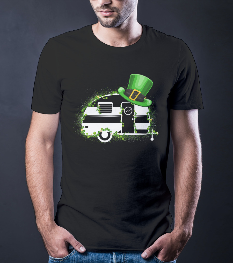 St Patrick's Day Leprechaun Hat Camper Van Adventure T-Shirt