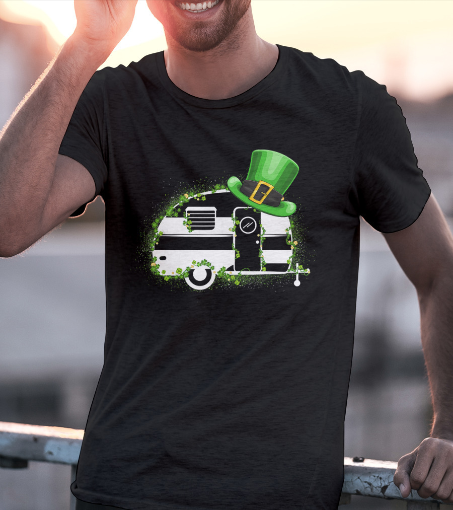 St Patrick's Day Leprechaun Hat Camper Van Adventure T-Shirt