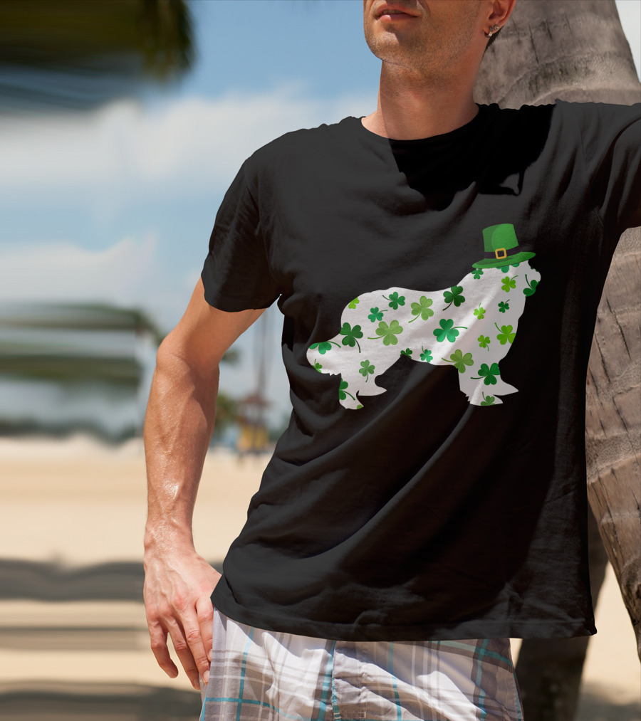 Dog Dad Dog Mom Patrick's Day Shamrock Newfoundland T-Shirt