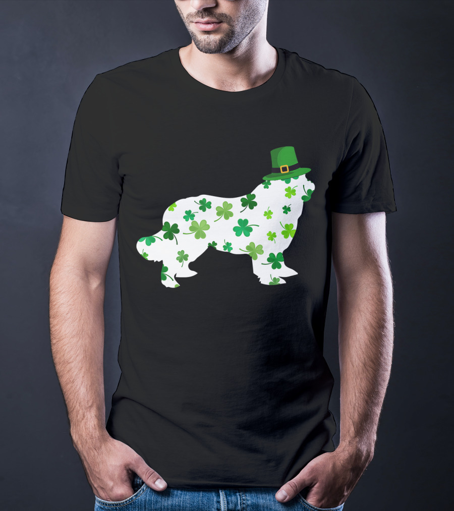 Dog Dad Dog Mom Patrick's Day Shamrock Newfoundland T-Shirt